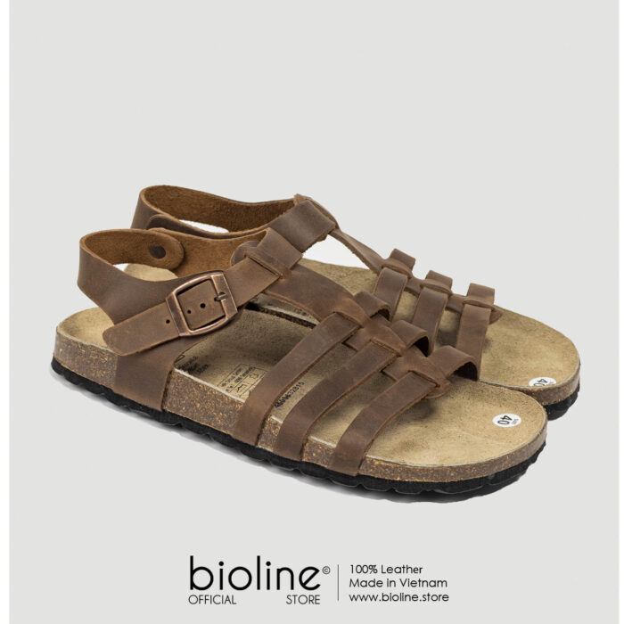 Sandal đế trấu da bò BIRKEN - BIO12