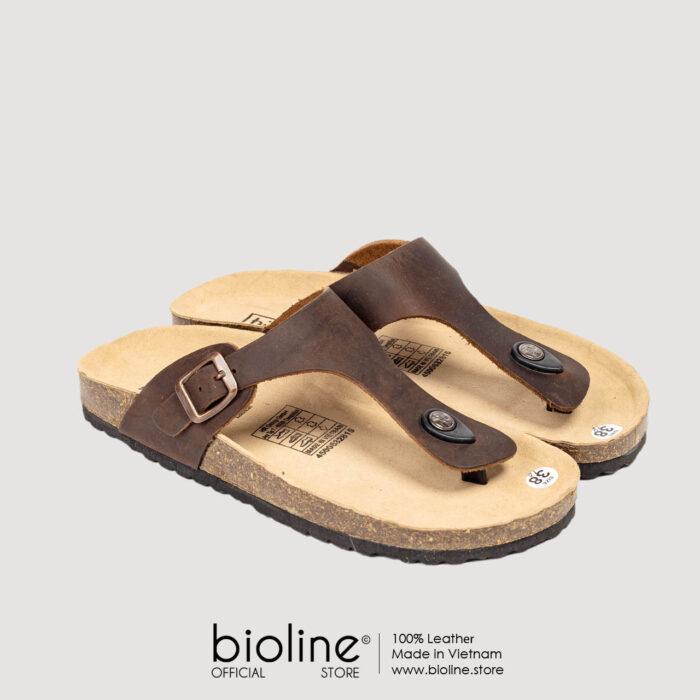 Dép đế trấu da bò xỏ ngón BIRKEN - BIO07