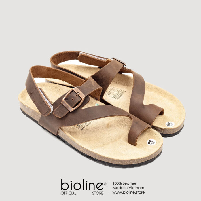 Sandal đế trấu da bò BIRKEN - BIO20