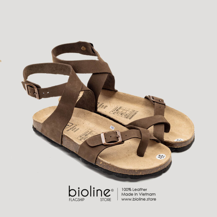 Sandal đế trấu da bò BIRKEN - BIO16